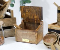 Wilson Wooden Salt Box with Spoon