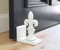 White Fleur de Lys Doorstop