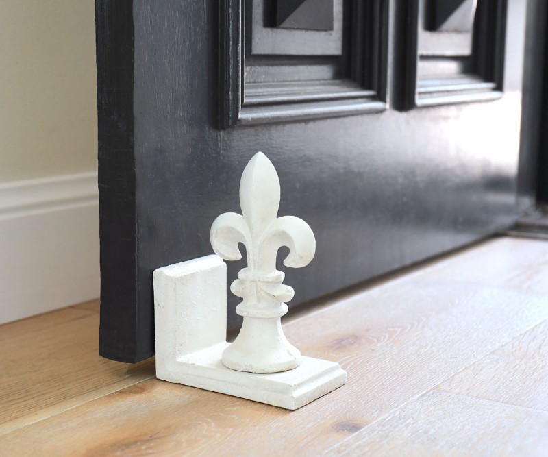 White Fleur de Lys Doorstop