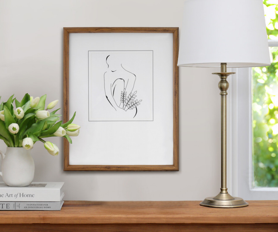 Demea Line Drawing Framed Print