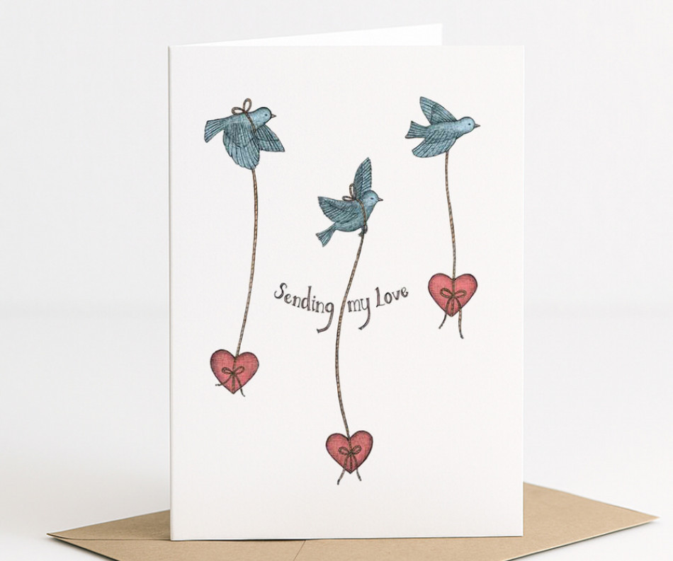 Bluebirds Sending My Love Greeting Card