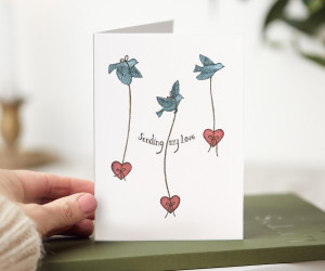 Bluebirds Sending My Love Greeting Card