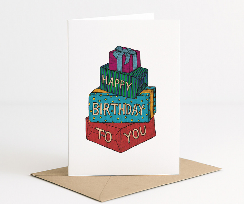 Stacks of Joy Birthday Card