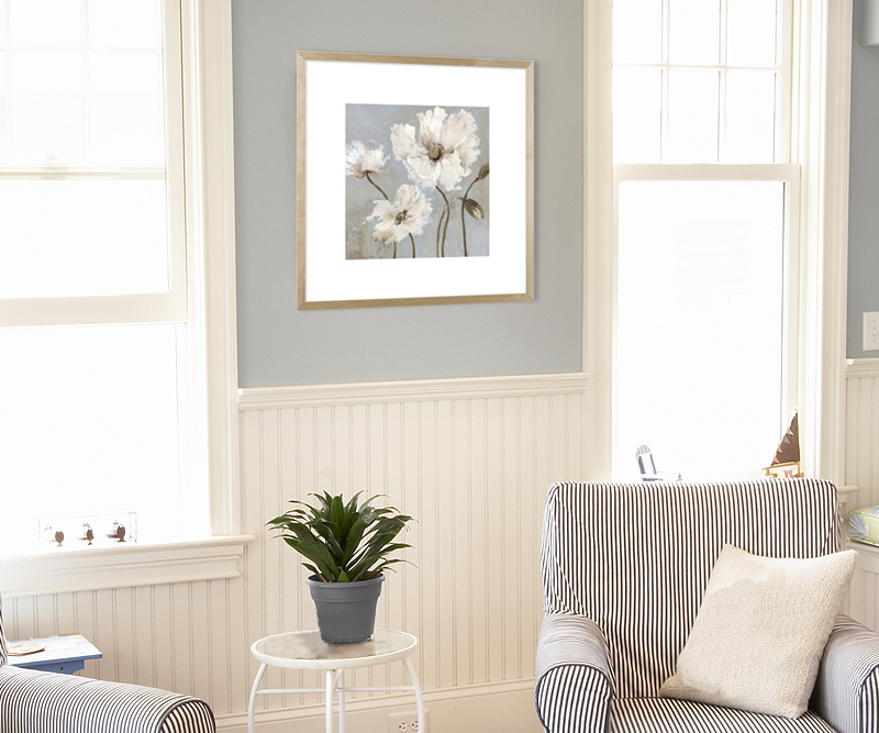 Cadence II White Flower Wall Art Framed