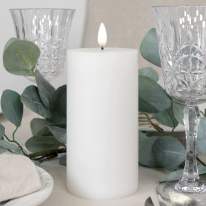 15cm White Uyuni Flameless Candle - 8cm Wide, a decorative accessory for safely presenting candles or tealights