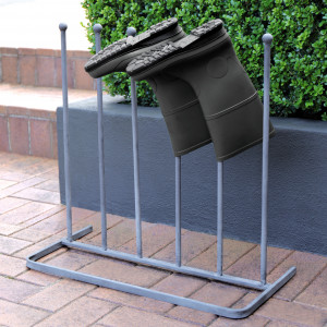 Traditional Boot Rack - Grey Metal Boot Holder, a functional fitting for displaying, holding or organising household items