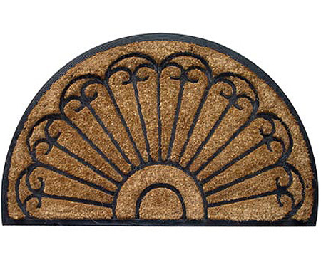 Marriott Half Round Rubber & Coir Fan Doormat - Regular