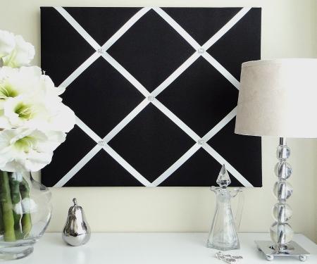 Glamorous Black Ribbon Memo Board