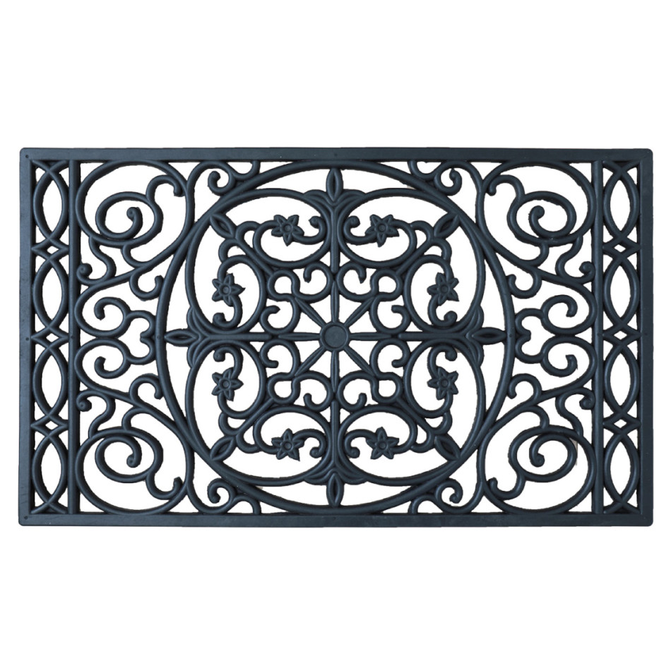 Henderson Rubber Wrought Iron Doormat, an entrance mat designed for a doorway