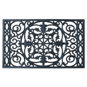 Henderson Rubber Wrought Iron Doormat, an entrance mat designed for a doorway
