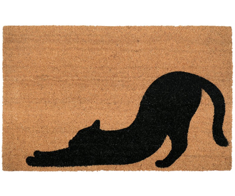 Stretching Cat Large Doormat