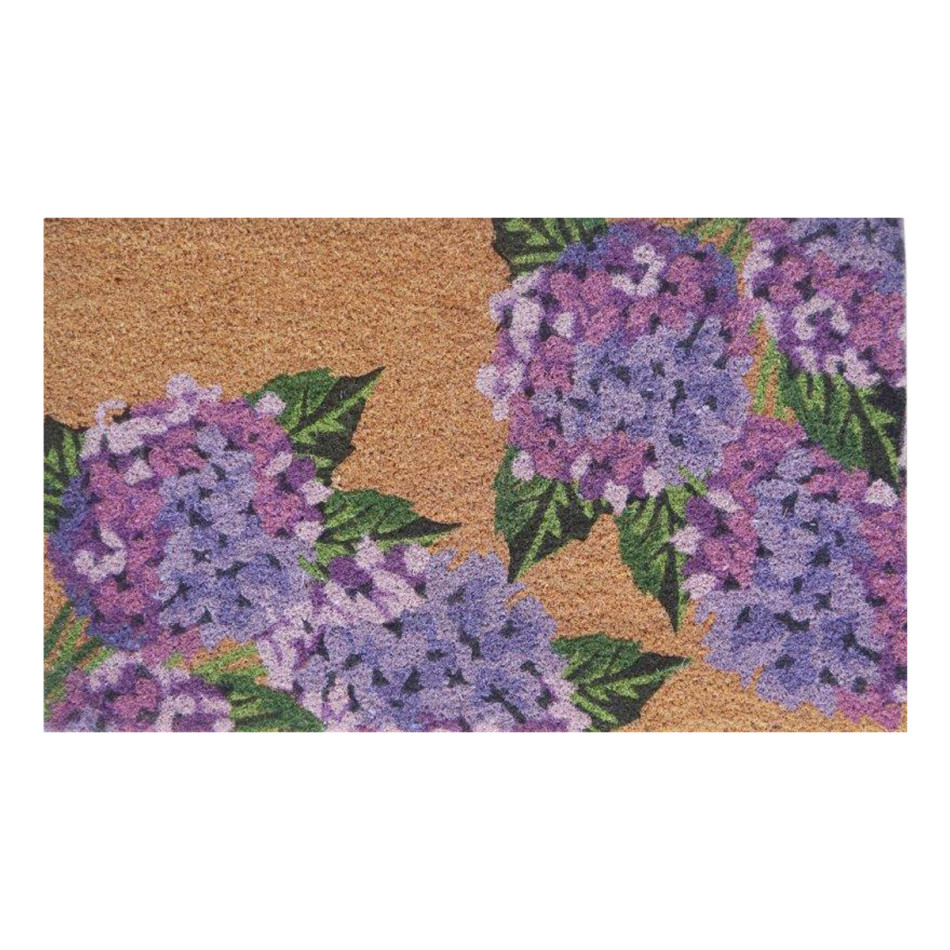 Amethyst Hydrangeas Door Mat 75x45cm, an entrance mat designed for a doorway