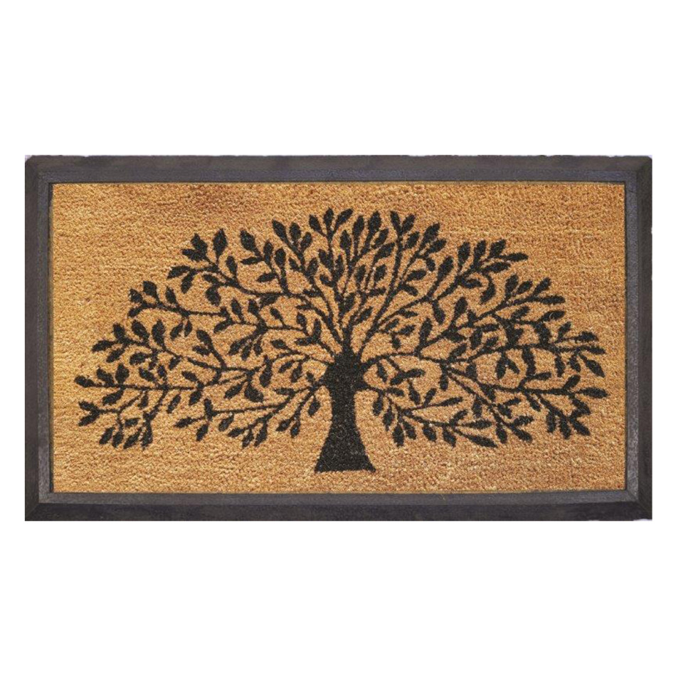 Tree of Life Coir & Rubber Regular Doormat, an entrance mat designed for a doorway