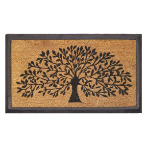 Tree of Life Coir & Rubber Regular Doormat, an entrance mat designed for a doorway