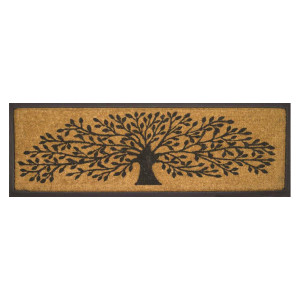 Tree of Life Long Doormat - Rubber & Coir, an entrance mat designed for a doorway