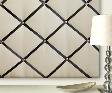 Sand & Black Ribbon Memo Board