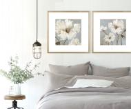 Cadence II White Flower Wall Art Framed