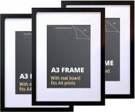 Set 3 A3 Black Picture Frames