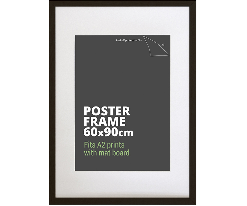 Black Poster Frame with Mat Board