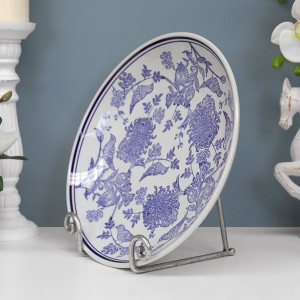Silver Scroll Plate Stand / Recipe Book Stand - Large, a tabletop piece for serving or decorative display