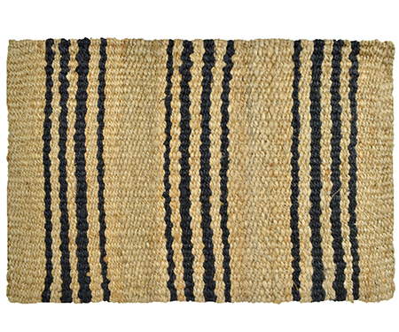 Natural & Charcoal Stripe Indoor Mat