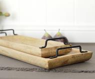 Amara Mango Wood Tray With Handle - Small