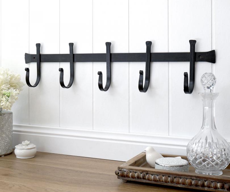 Shepherd Black Iron 5 Hook Coat Rack