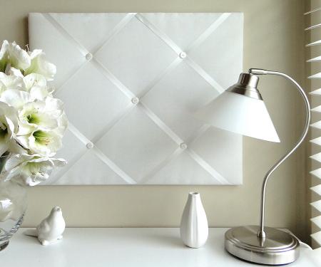 White on White Ribbon Memo Board