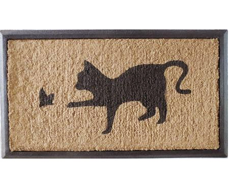 Cat & Butterfly Rubber Backed Doormat