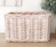 Brook Rattan Storage Basket Whitewash 30cm