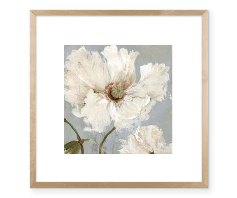 Cadence I White Flower Wall Art Framed