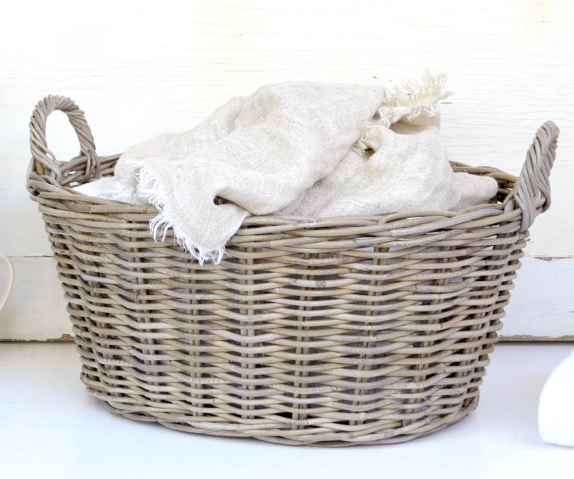 Cooper Washing Basket Antique Grey Cane