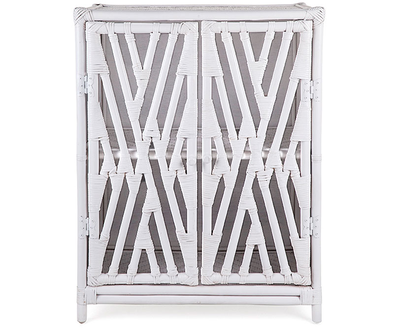 Orchard White Rattan Cabinet 2-Door