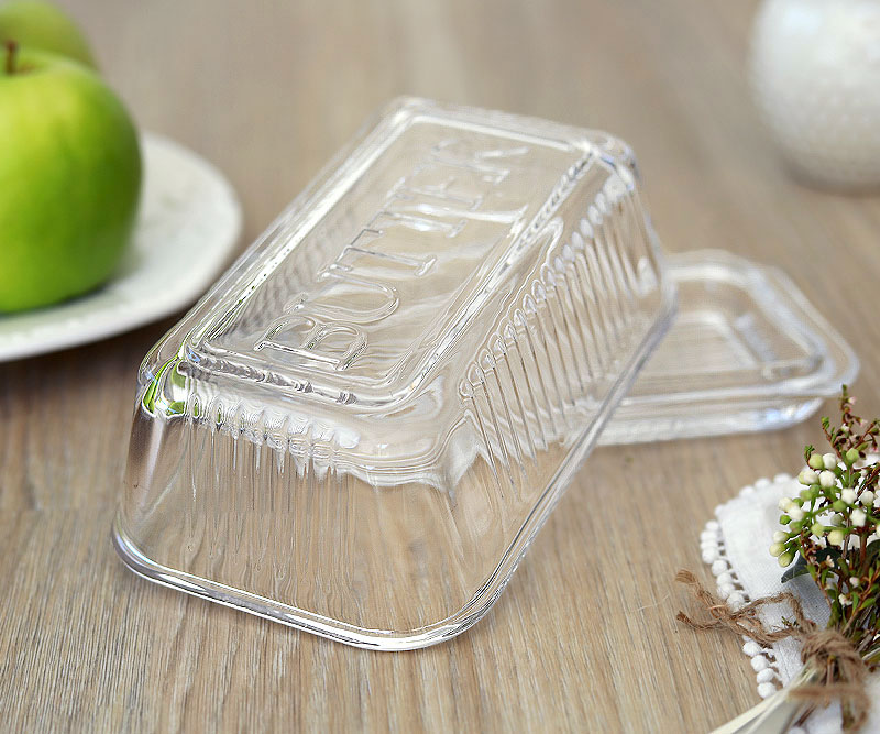 Retro Glass Butter Dish