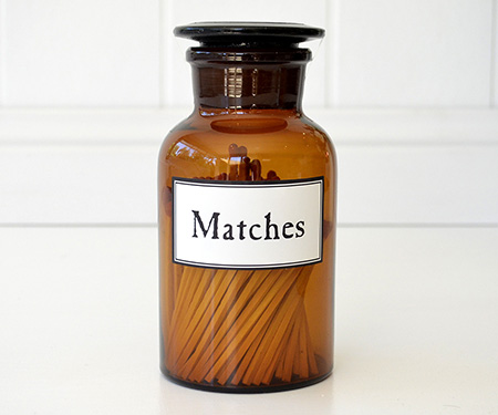 Apothecary Jar of Matches - Amber