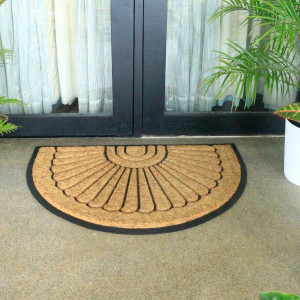Melton Fan Coir & Rubber Half Round Doormat 90cm x 60cm, an entrance mat designed for a doorway