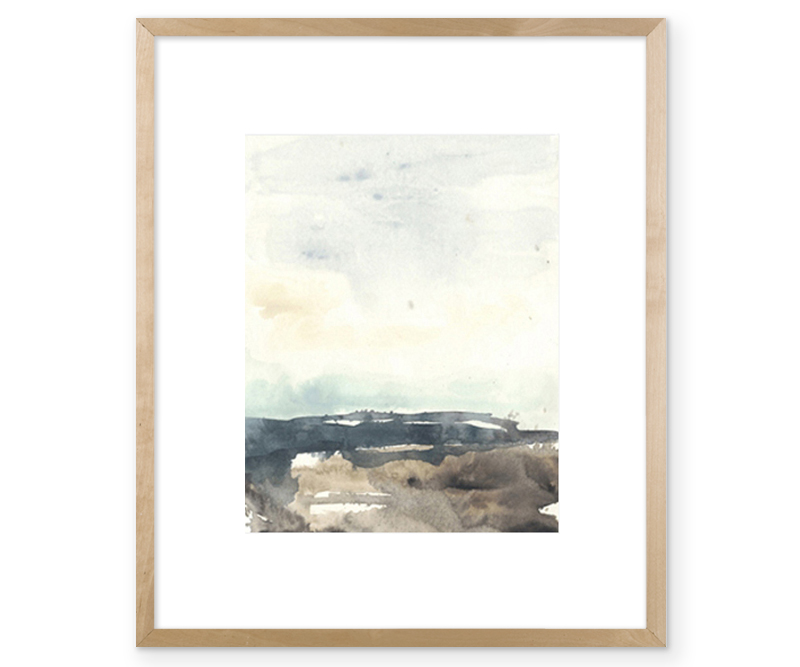 Tidal Horizon II Watercolour Beach Wall Art
