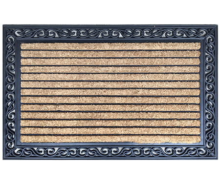 XL Ribbed Rubber & Coir Doormat