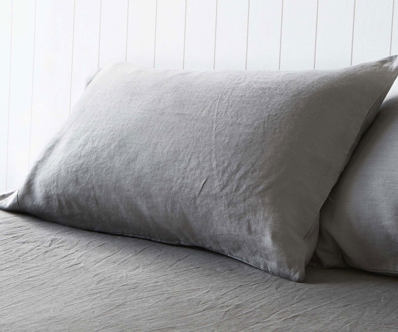 Set 2 Pillowcases Storm Grey Linen