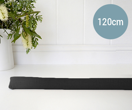 Black Linen Long Draftstopper - 120cm