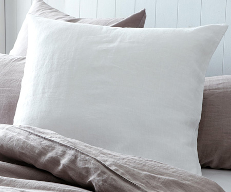 Set 2 Euro Pillowcases White Linen