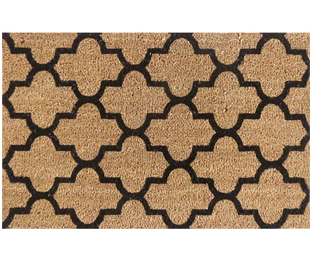 Black Trellis Pattern Regular 100% Coir Doormat