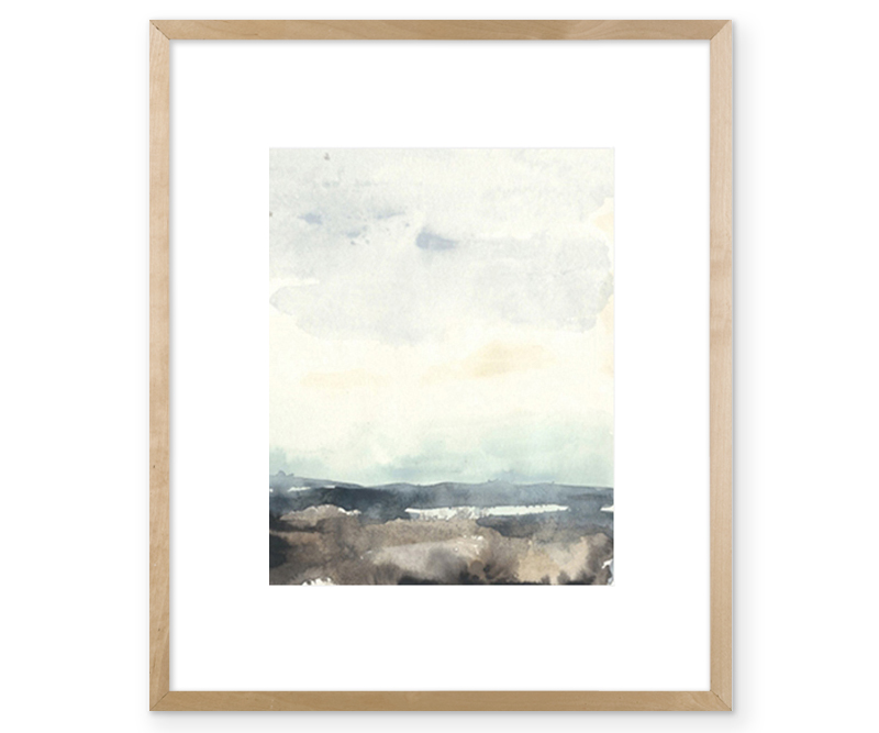 Tidal Horizon I Watercolour Beach Wall Art Print