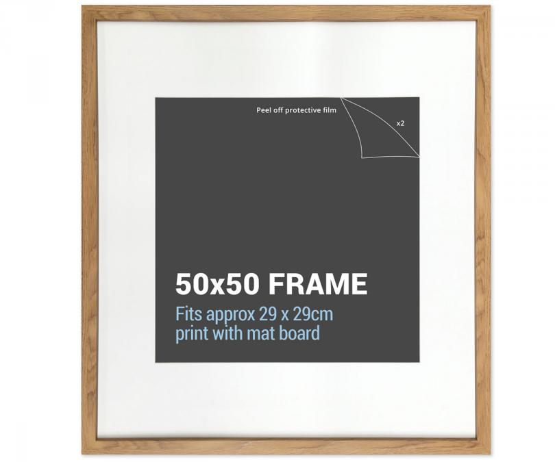 Set 3 50x50cm Square American Oak Picture Frames