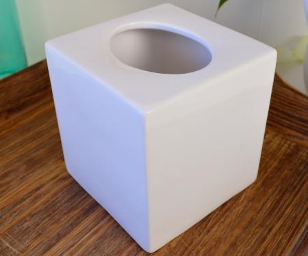 white kleenex box holder