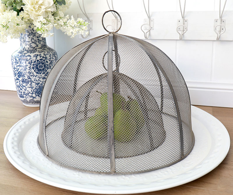 Calais Food Cover Small - French Grey Mesh Cloche