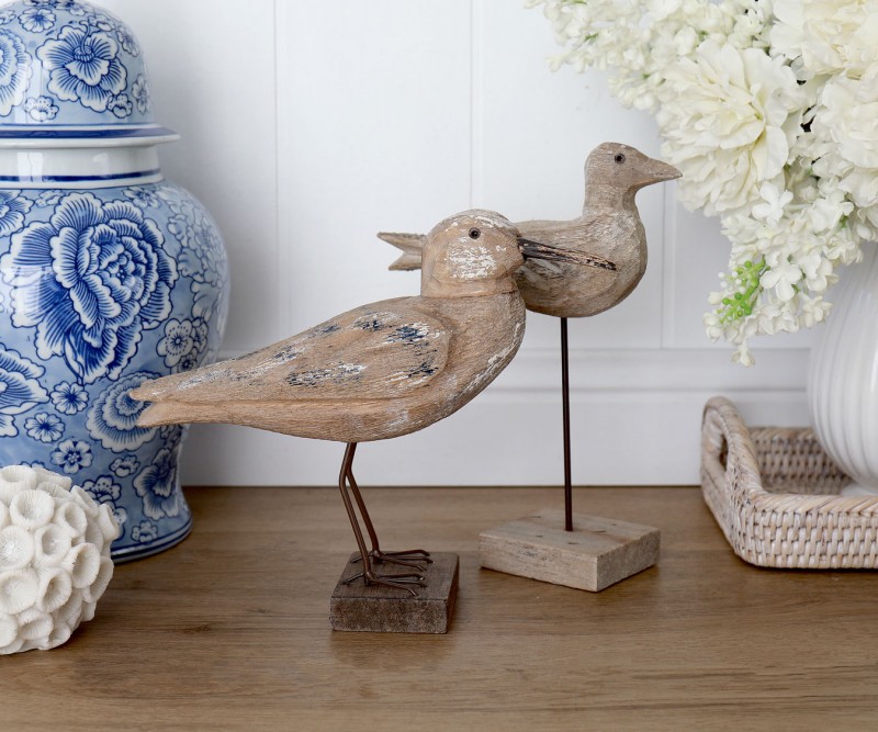 Coastal Wooden Seagull On Stand Tall