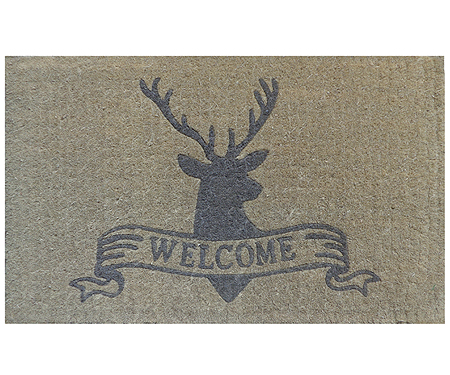 Stag Head Welcome Regular Coir Doormat