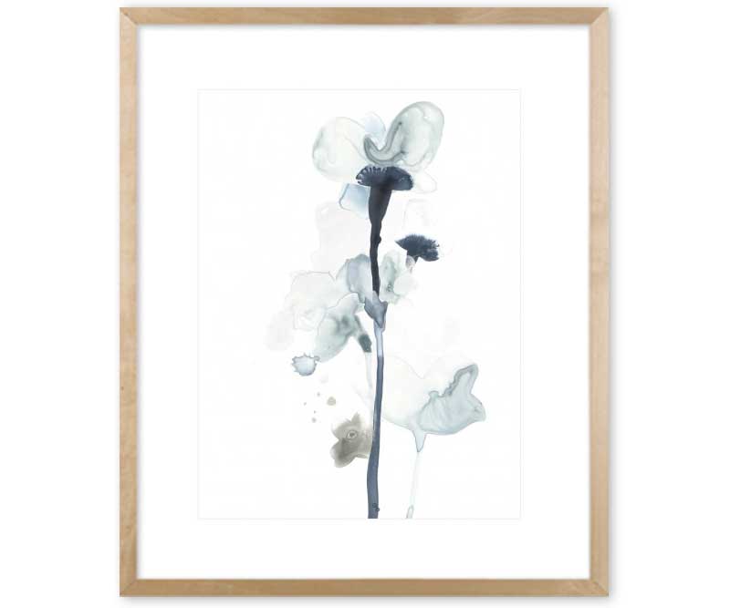 Indigo Midnight Blooms I Art Print Framed