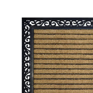 XL Ribbed Rubber & Coir Doormat